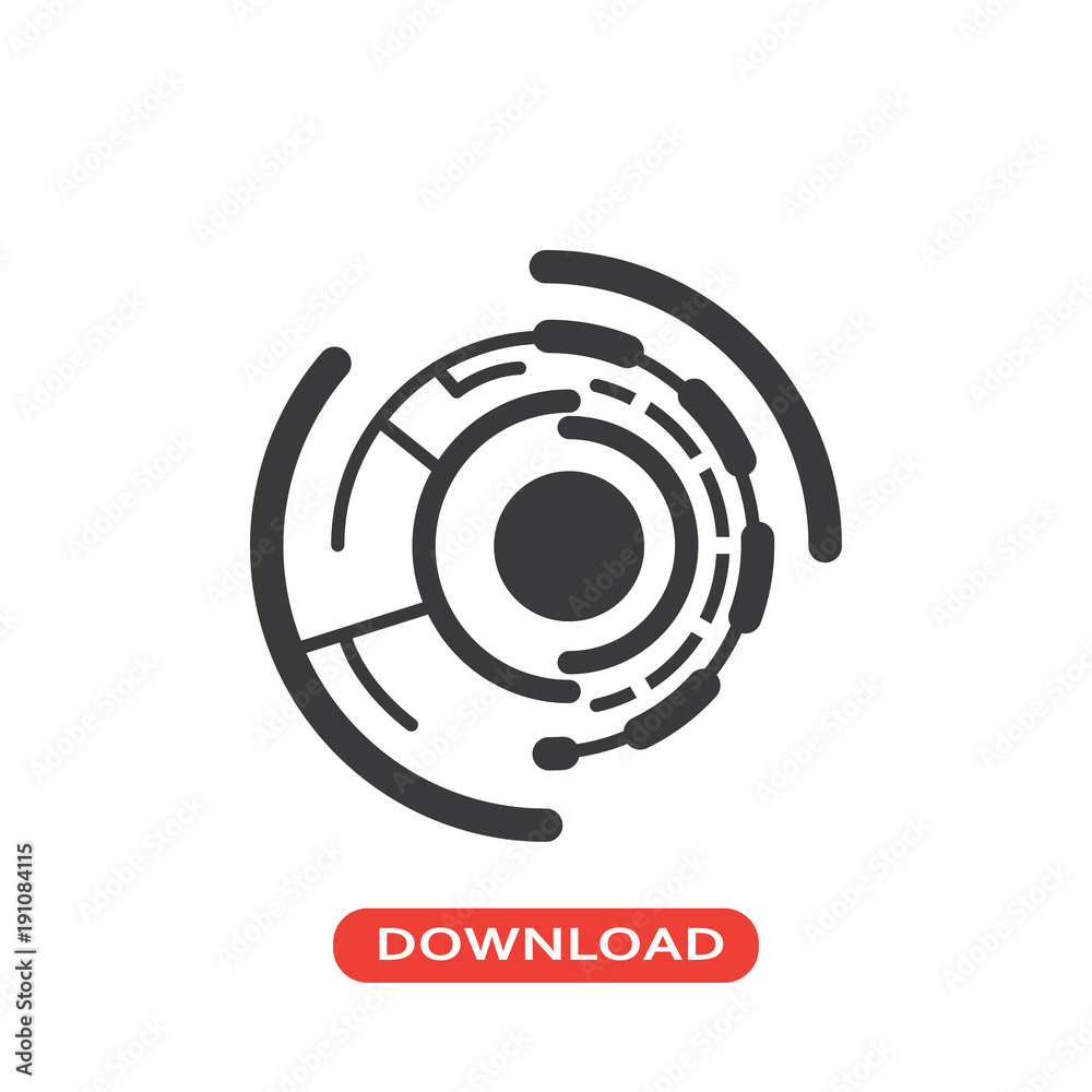 Electronic circular printed circuit icon Electronic circular printed circuit icon