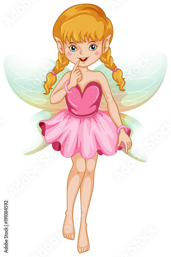 Cute fairy in pink costume