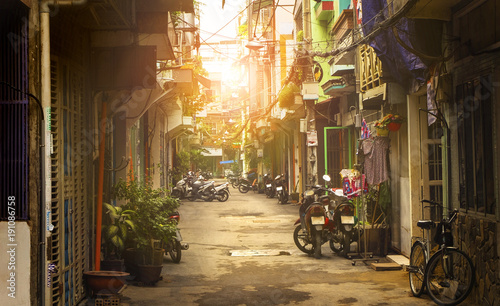 Canvas Print Little street of Ho Chi Minh city, Vietnam