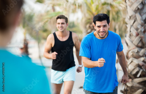 Two friends are doing race in time training