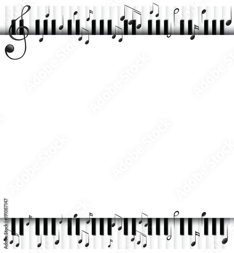 Background template with musicnotes and piano