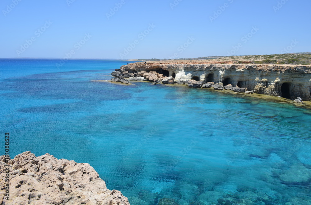 Blue Mediterranean Sea, Ayia Napa Cyprus Blue Mediterranean Sea, Ayia Napa Cyprus