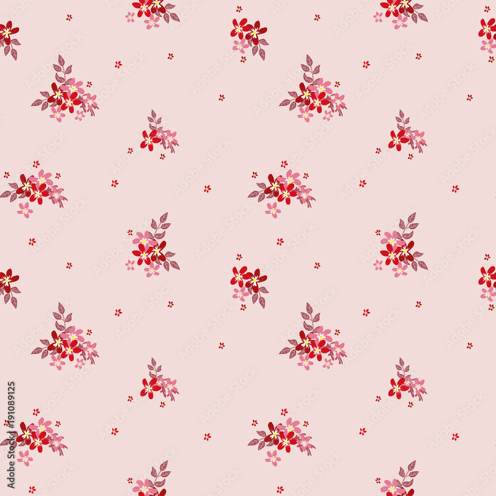 Fashionable pattern in small flowers. Floral seamless background for textiles, fabrics, covers, wallpapers, print, gift wrapping and scrapbooking. Raster copy.