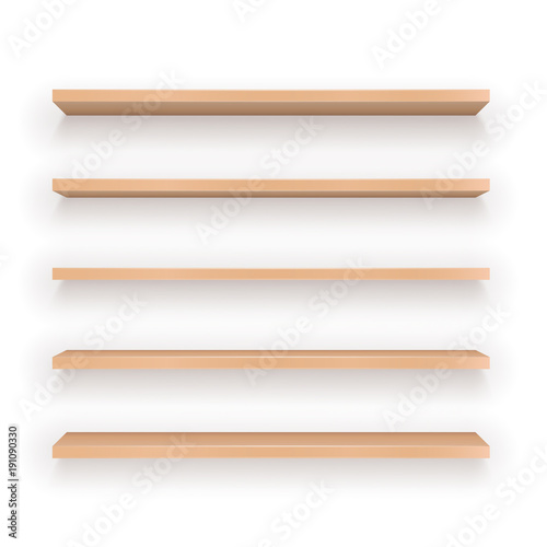 Fototapeta Naklejka Na Ścianę i Meble -  Set of Wood Shelves