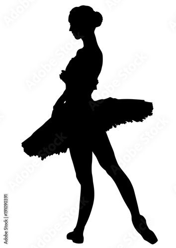 Young ballet dancer in an artistic dress on a white background