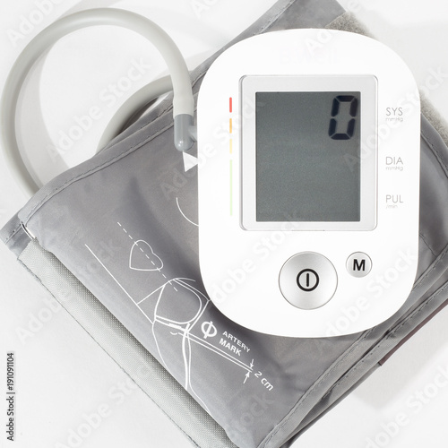 white tonometer on white background, medical device, readings null