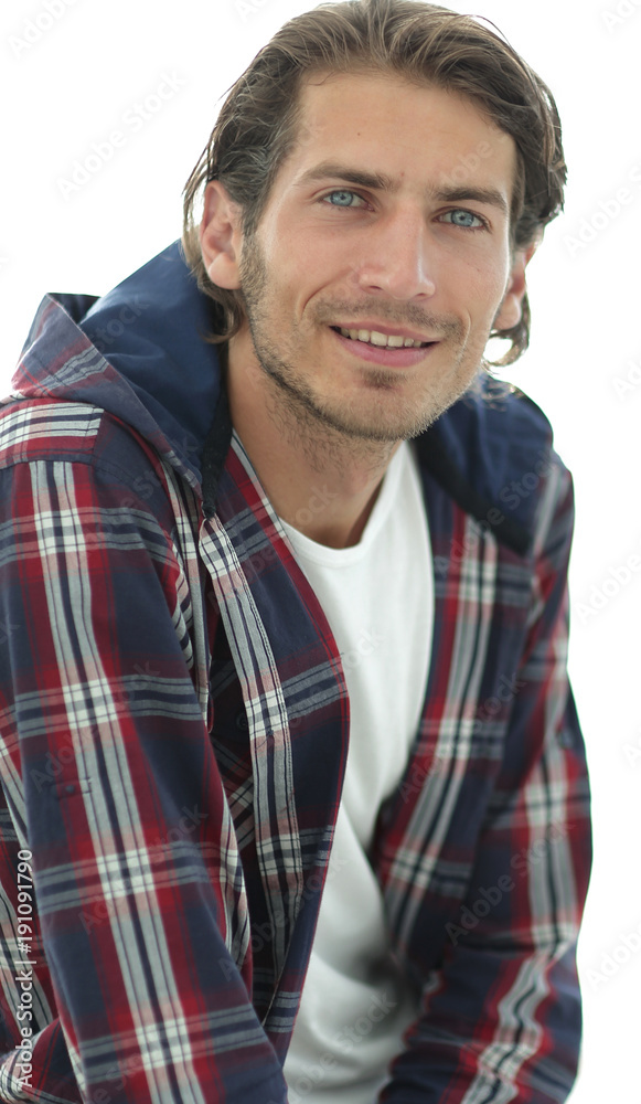 portrait of a successful guy in a checked shirt. portrait of a successful guy in a checked shirt.