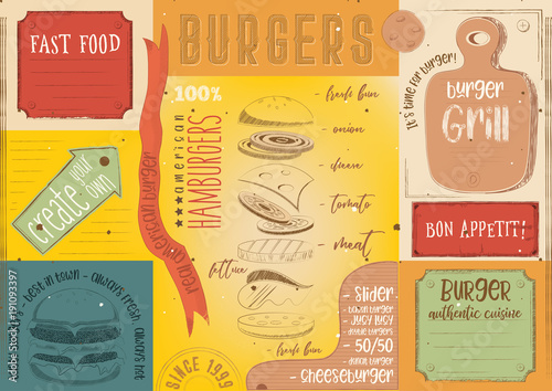 Burger Placemat Place for Text