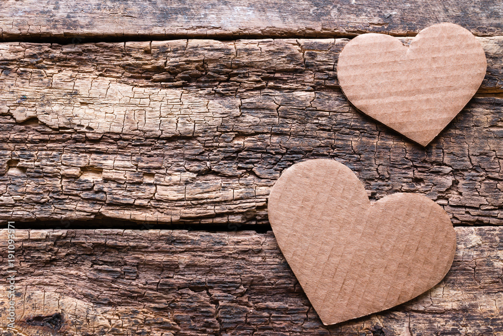 heart on a wooden background for Valentine's day with copy space heart on a wooden background for Valentine's day with copy space