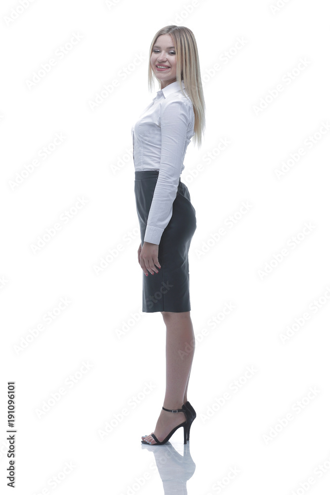 side view.confident young business lady side view.confident young business lady