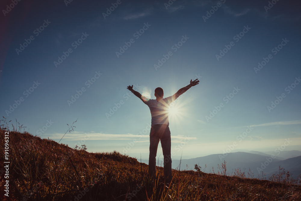 The man enjoying freedom The man enjoying freedom
