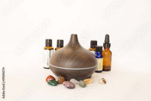 Essential oil diffuser with glass bottles