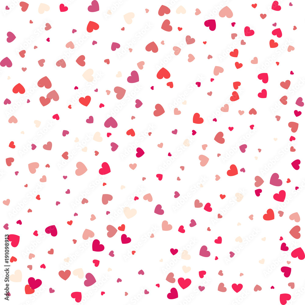 Background with different colored confetti hearts for valentine time