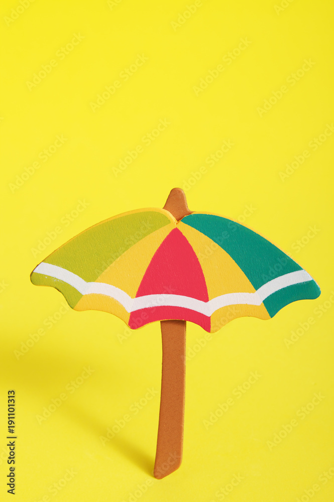 Umbrella Shape on Yellow Background