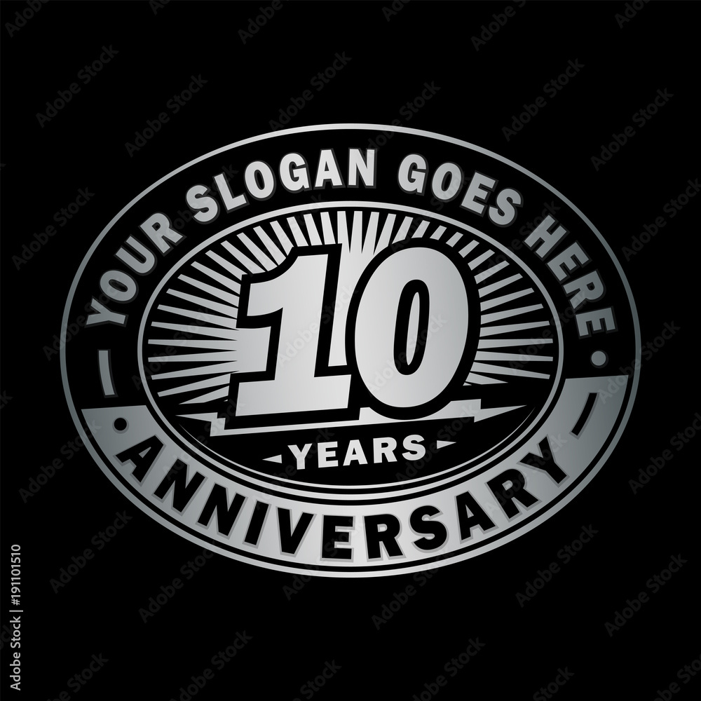 10 years anniversary design template. Vector and illustration. 10th logo.

