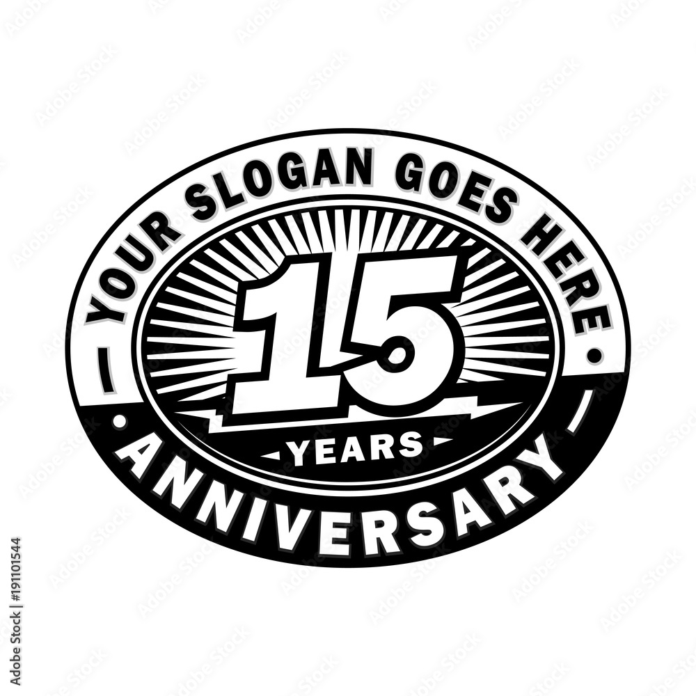 15 years anniversary design template. Vector and illustration. 15th logo.

