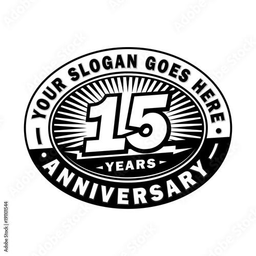 15 years anniversary design template. Vector and illustration. 15th logo.    