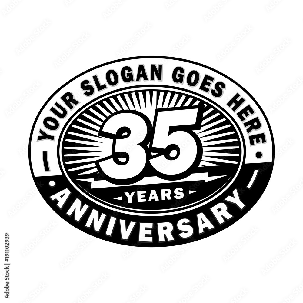 35 years anniversary design template. Vector and illustration. 35th logo.

