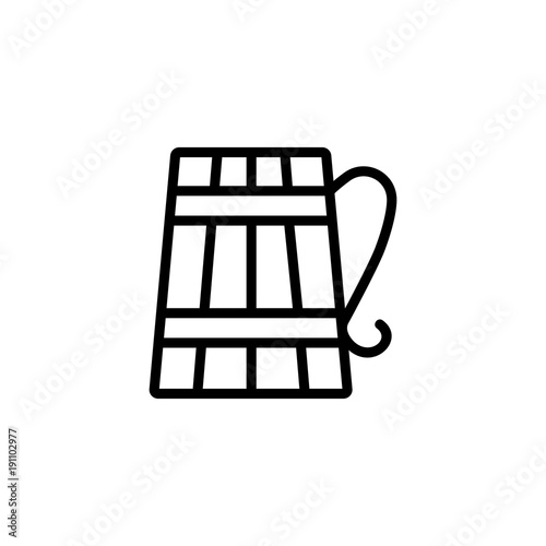 Wooden Beer Mug Line Icon