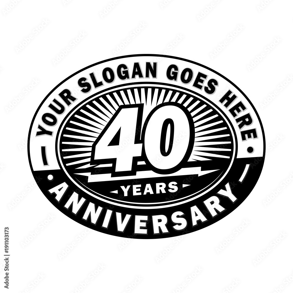 40 years anniversary design template. Vector and illustration. 40th logo.

