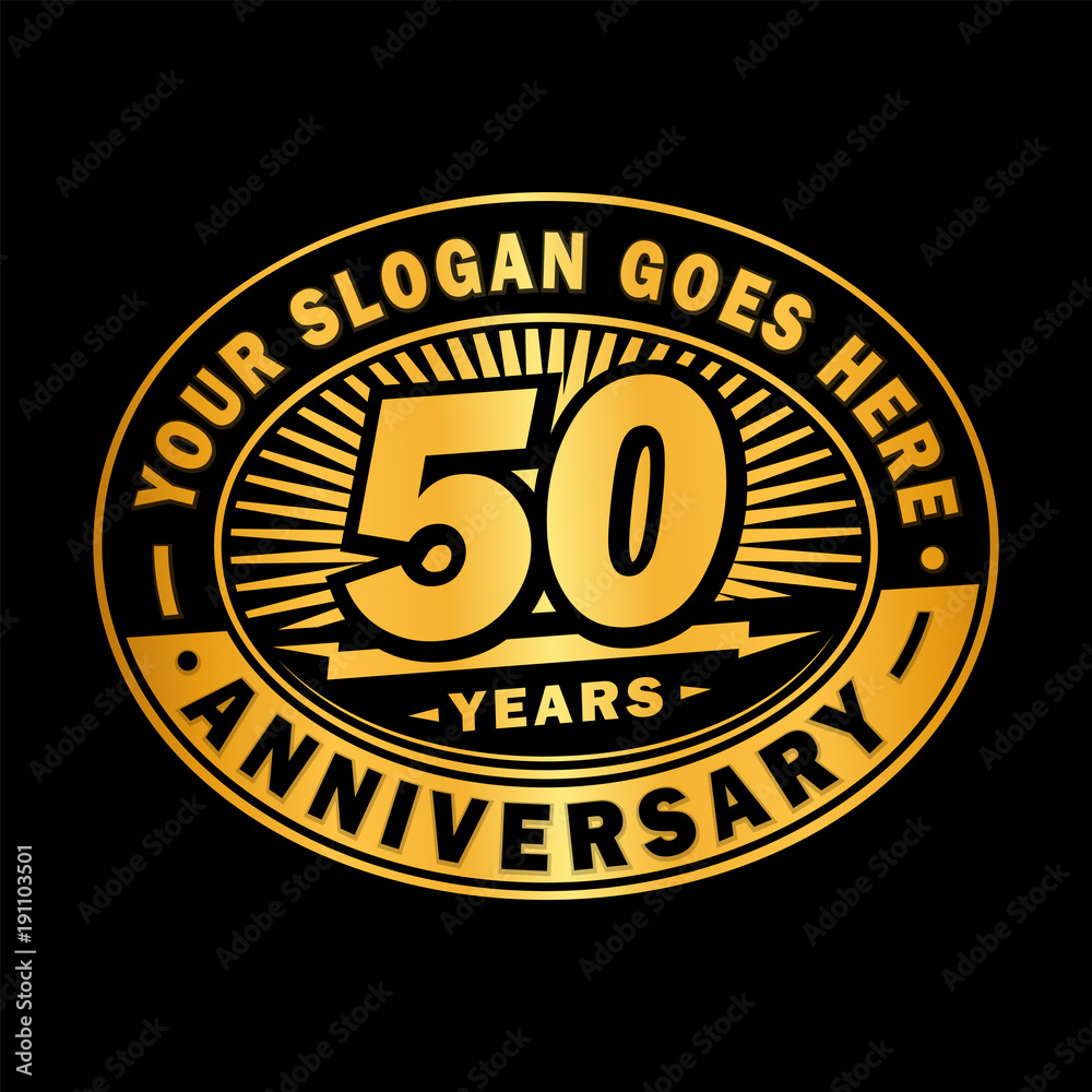 50 years anniversary design template. Vector and illustration. 50th logo.

