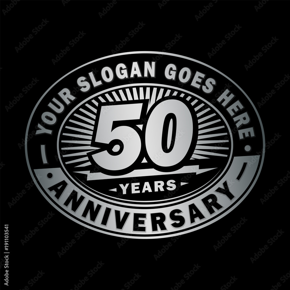 50 years anniversary design template. Vector and illustration. 50th logo.

