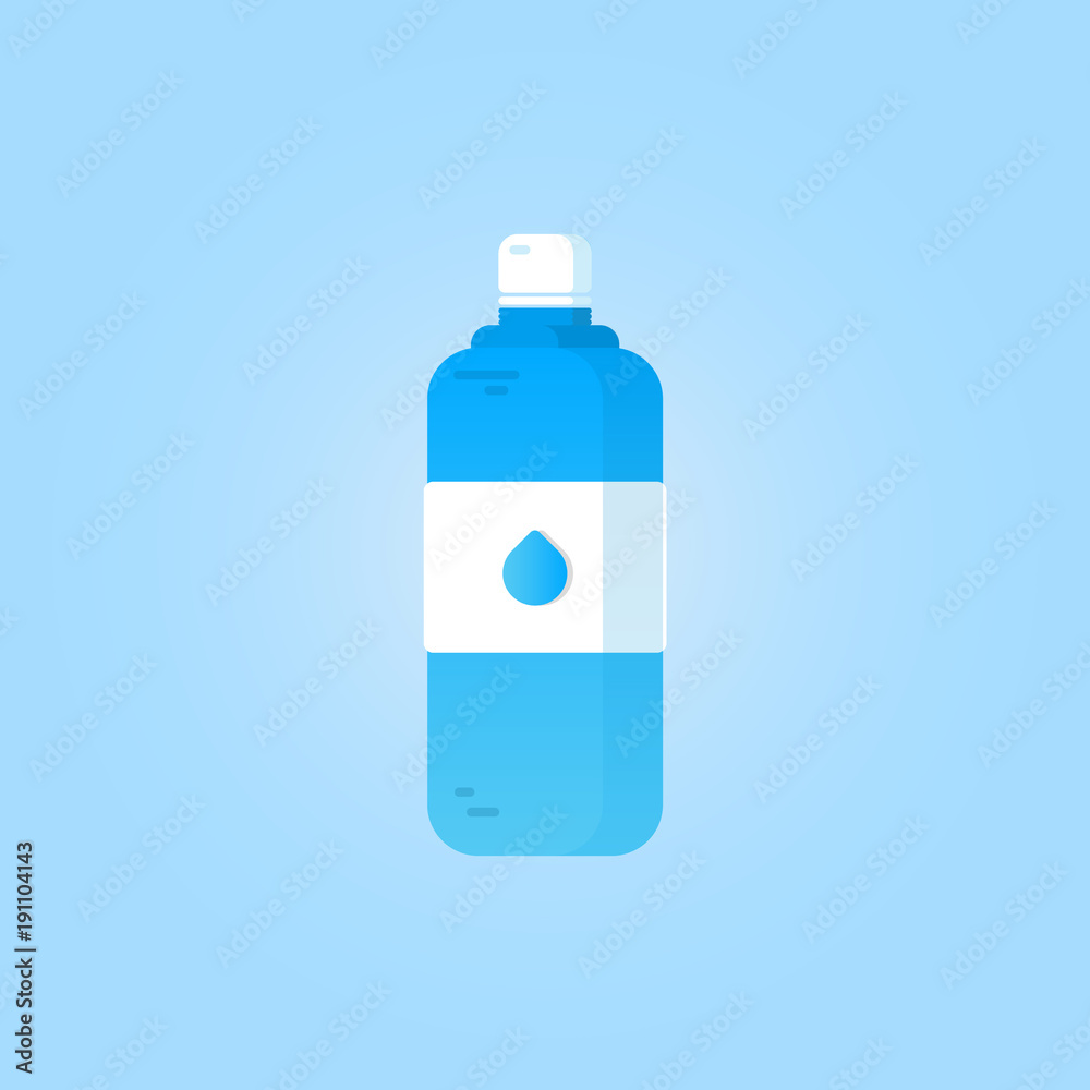 Bottle of water on a blue background Bottle of water on a blue background
