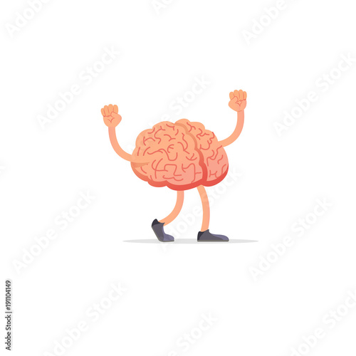 Bright  flat vector illustration of  brain 