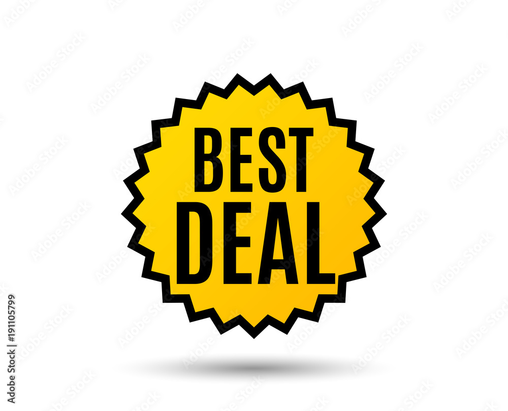 Best deal. Special offer Sale sign. Advertising Discounts symbol. Star button. Graphic design element. Vector