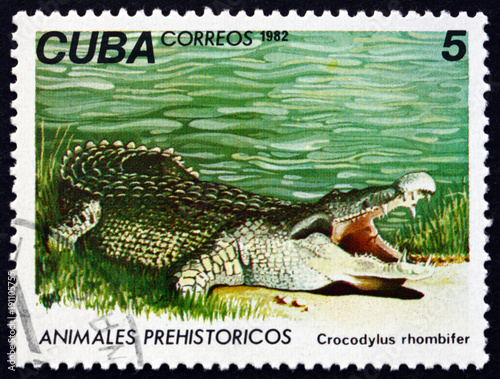 Postage stamp Cuba 1982 Cuban crocodile photo