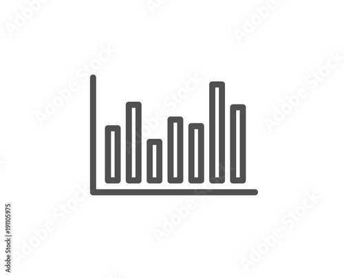 Column chart line icon. Financial graph sign. Stock exchange symbol. Business investment. Quality design element. Editable stroke. Vector