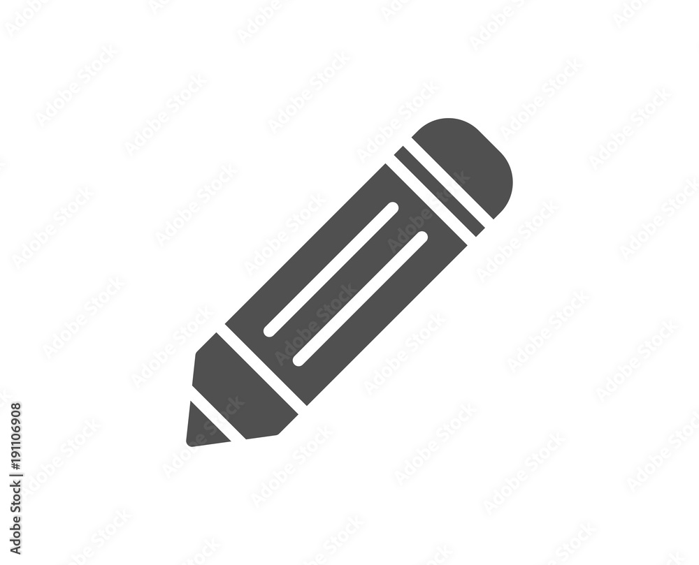 Pencil simple icon. Edit sign. Drawing or Writing equipment symbol. Quality design elements. Classic style. Vector