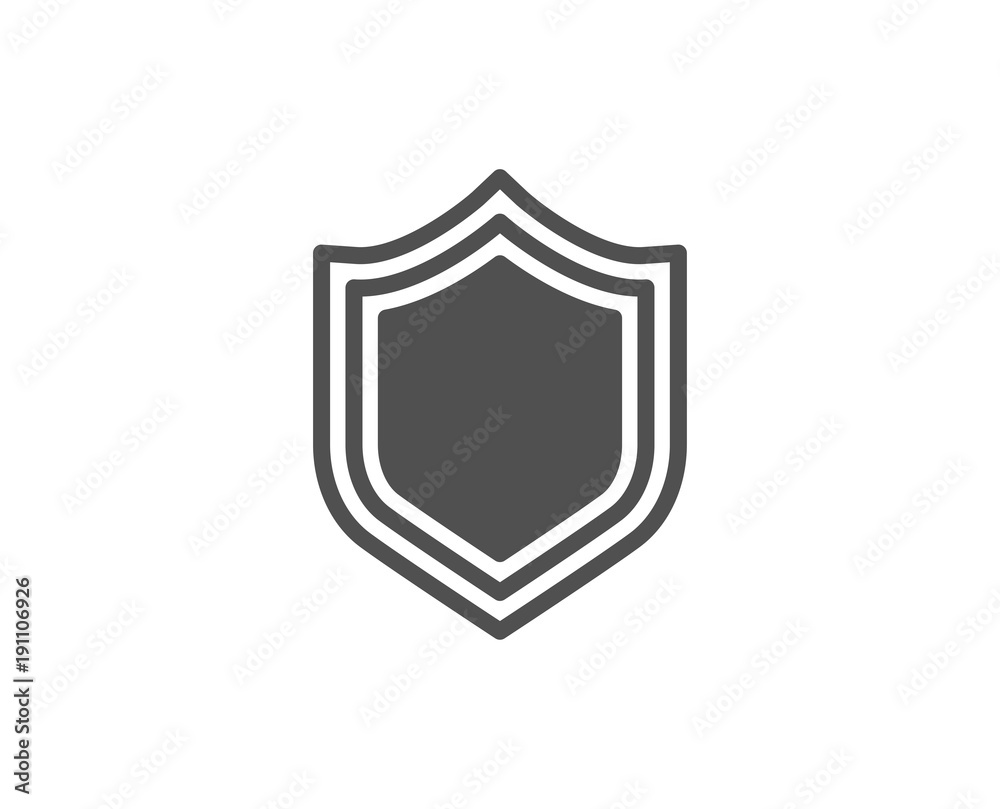 Shield simple icon. Protection or Security sign. Defence or Guard symbol. Quality design elements. Classic style. Vector Shield simple icon. Protection or Security sign. Defence or Guard symbol. Quality design elements. Classic style. Vector