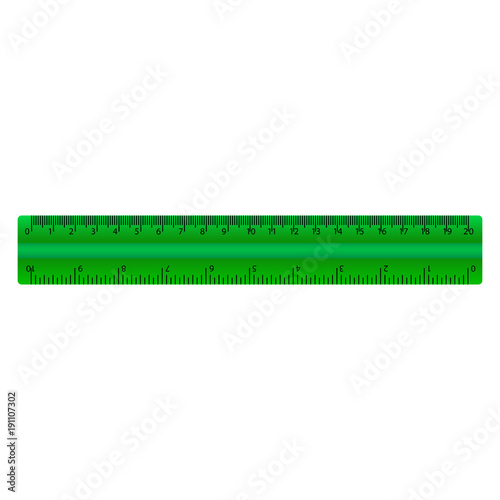 Green ruler isolated on white background.vector