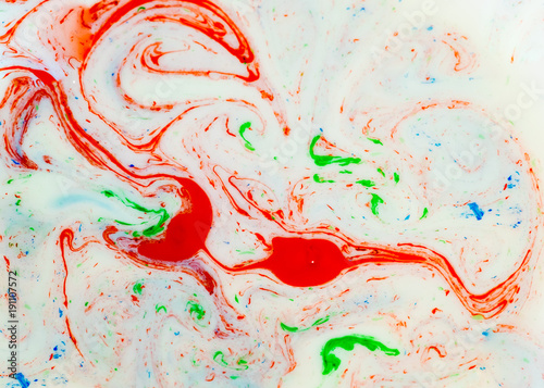 Paint drops in liquid