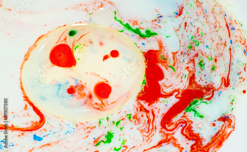 Paint drops in liquid
