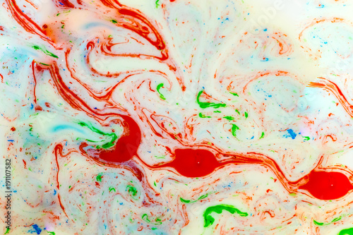 Paint drops in liquid