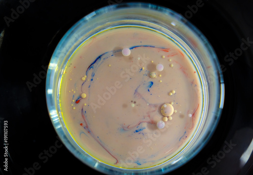 Paint drops in liquid