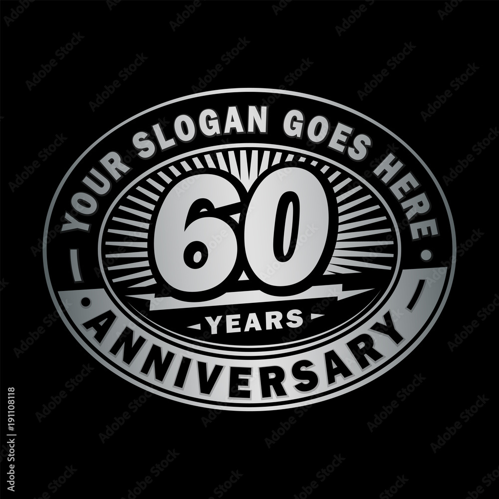 60 years anniversary design template. Vector and illustration. 60th logo. 
