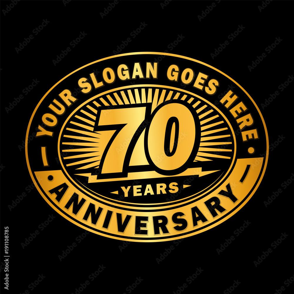 70 years anniversary design template. Vector and illustration. 70th logo. 
