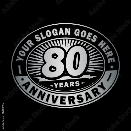 80 years anniversary design template. Vector and illustration. 80th logo. 
