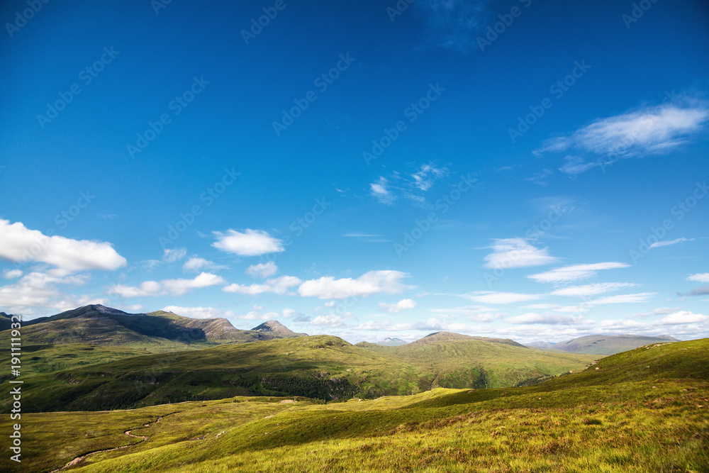 Scottish valley and hills
