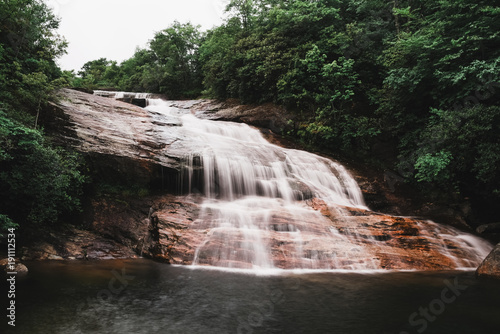 Graveyard Fields Lower Falls Waterfall  Blue Ridge Parkway  near Asheville North Carolina