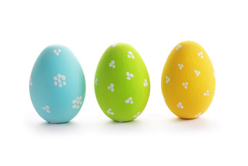 colorful easter eggs isolated on white background