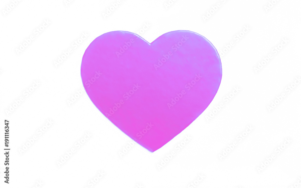 ハートマークのバリエーション　紫色のハート　白色背景