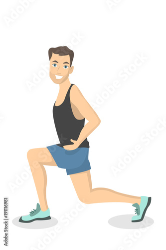 Man doing lunges.