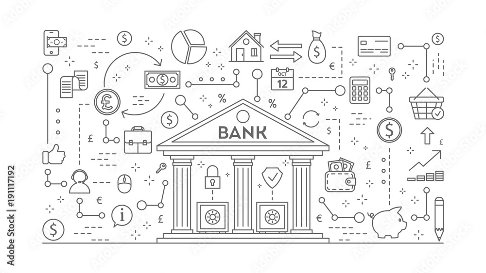 Bank line illustration.