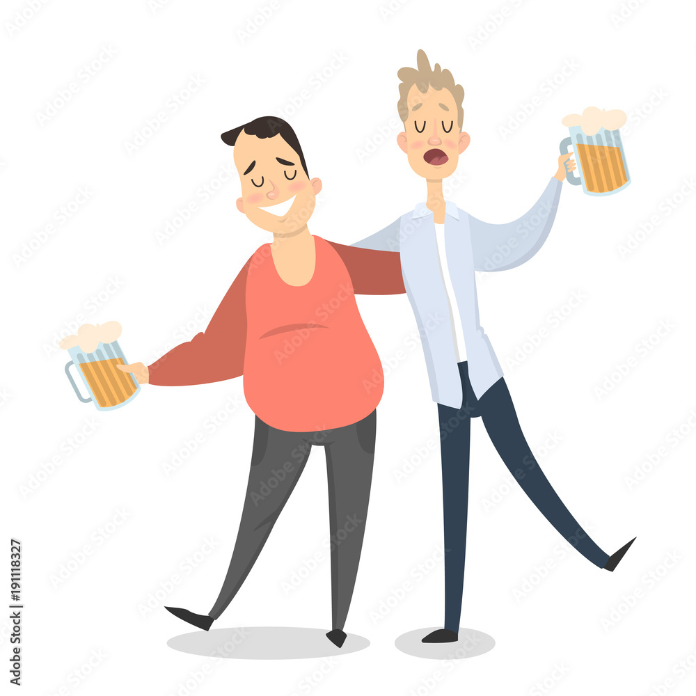 Fototapeta premium Two drunk friends.