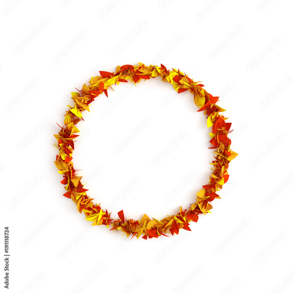 Obraz premium Beautiful autumn wreath. 3d illustration, 3d rendering.