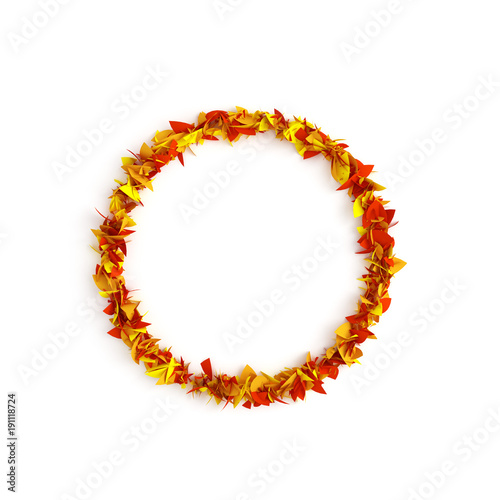 Beautiful autumn wreath. 3d illustration, 3d rendering.